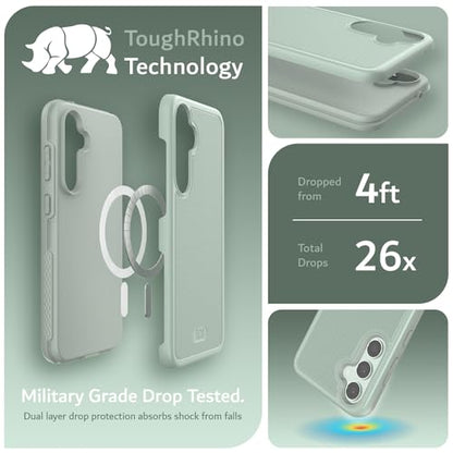 TUDIA MergeGrip Magsafe Compatible Phone Case for Samsung Galaxy S23 FE 2023 - Dual Layer, Shockproof, Military Grade, Non-Slip, Heavy Duty Protective Phone Case with Wireless Charging - Green Lily - color: Green Lily, size: Magnetic Galaxy S23 FE