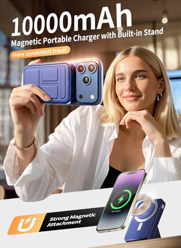 for MagSafe Power Bank 10000mAh, Magnetic Portable Charger - color: Dark Blue