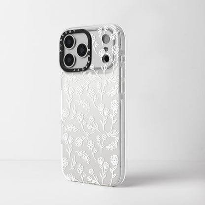 Dumkery Cute White Flowers Case Compatible with iPhone 17 Pro Max Case, Floral Aesthetic Pattern, Soft TPU Shockproof Bumper Cases Cover for Girls Women - size: iPhone 17 Pro Max
