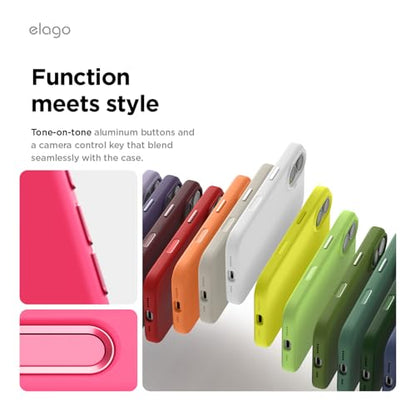 elago Premium Magnetic Silicone Case for iPhone 17 | Compatible with MagSafe, Liquid Silicone Material, Protection, Shockproof, Slim Phone (Ice Red) - color: Ice Red, size: iPhone 17