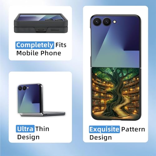 for Z Flip 7 Case Ultra Thin 1.2mm Matte Hard PC Phone Cover- Anti-Scratch Anti-Fingerprint Slim Fit Shockproof Protection Cover for Samsung Galaxy Z Flip 7 Case,Enchanted Library - color: Enchanted Library