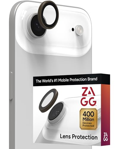 ZAGG iPhone Camera Lens Protector for iPhone Air - Beige Sandstone, Camera Ring, Maximum Impact & Scratch Protection, Anti-Reflective Technology, Smudge-Resistant, Precise Fit, Glass Elite - color: Beige Sandstone
