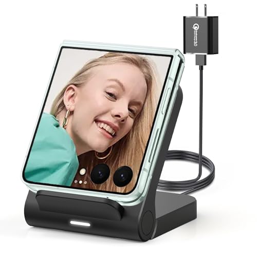 Geyo 15W Fast Wireless Charger Stand for Samsung Galaxy Z Flip 8, Non-Fold