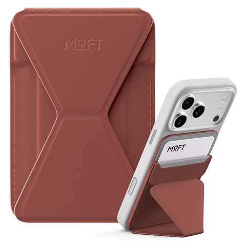 MOFT Magnetic Wallet Stand Compatible with iPhone 18/17/16/15/14/13 Series, Angle Adjustment Magsafe Compatible MOVAS Phone Stand - color: Sienna Brown, size: Standard