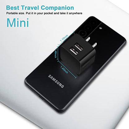 USB Wall Charger,USB Plug,2Pack Flat USBA Charger Block Charging Low Profile USBA Cube Charger Box Right Angle Plug Adapter for iPad Pro,iPad MiniiPad Air,iPhone 17 16 15 14 13 12 11 Max,Samsung,Pixel - color: Black