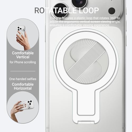 Grat 5 for Magsafe Magnetic Phone Grip Stand, Silver