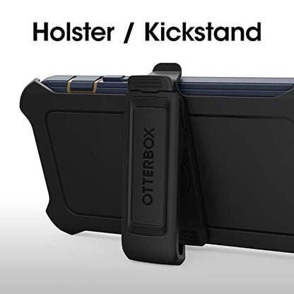 OtterBox iPhone 14 & iPhone 13 Defender Series Case - Blue Suede Shoes (Blue), Rugged & Durable, with Port Protection, Includes Holster Clip Kickstand - color: Navy