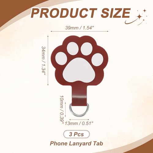 uxcell Phone Tether Tab Universal Cat Paw Phone Lanyard Case Patch Phone - color: Wine Red