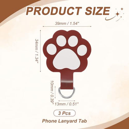 uxcell Phone Tether Tab Universal Cat Paw Phone Lanyard Case Patch Phone - color: Wine Red
