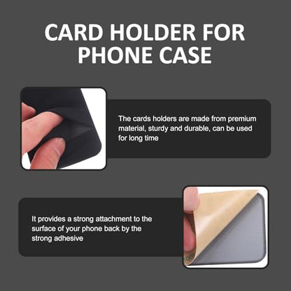 Beaupretty 2pcs Adhesive Phone Card Holder Cellphone Wallet with Elastic Stretch Fabric, Black Sticky Mobile Phone Wallet Pocket for Smartphones