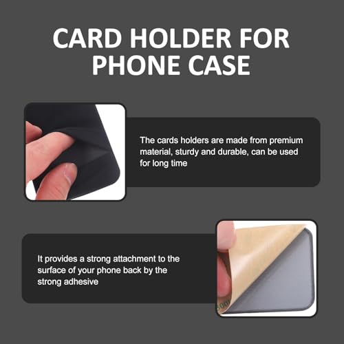 Toddmomy 2pcs Adhesive Phone Card Holder Wallet Credit Pouches Elastic Stretch Fabric Back Sleeve for Smartphones Black Cellphone Back Wallet Pocket