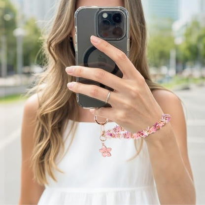 Long Pond Designer Cell Phone Wrist Strap, Anti-Lost Lanyard Wristlet Charm for iPhone 17 Pro Max&Most Cellphones, Detachable Bracelet - style: Velvet Pink