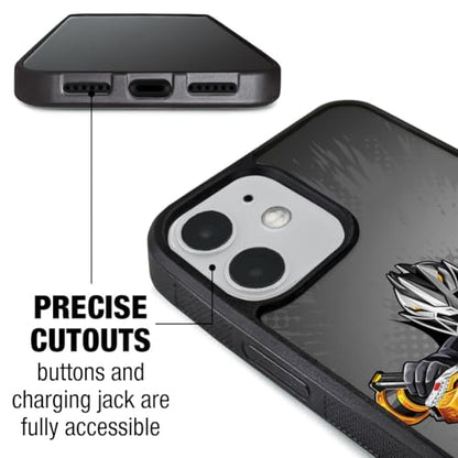 Power Rangers Dino Fury Black Ranger Protective Slim Fit Hybrid Rubber - color: iPhone 12 | 12 Pro (Fits 6.1 Inch Display)