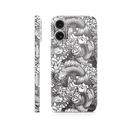 Glossy Glitter Phone Skin Compatible with Apple iPhone 17 - Angry Koi - Premium 3M Vinyl Protective Wrap Decal Cover - Easy to Apply | Crafted in The USA by MightySkins - color: Angry Koi, size: iPhone 17 (Full Wrap), style: Glossy Glitter Finish