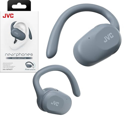 JVC nearphones Open Ear True Wireless Headphones with Pivot Motion Mecanism, 16mm Large Drivers Sound, Single Ear use, BT 5.4, Long Battery Life (up to 26 Hours) - HANP40TA (Blue) - color: Blue