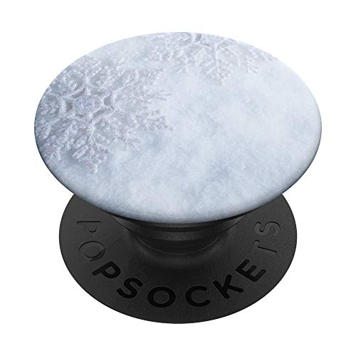 White On White Snowflake On Snow Background PopSockets PopGrip: Swappable Grip for Phones & Tablets