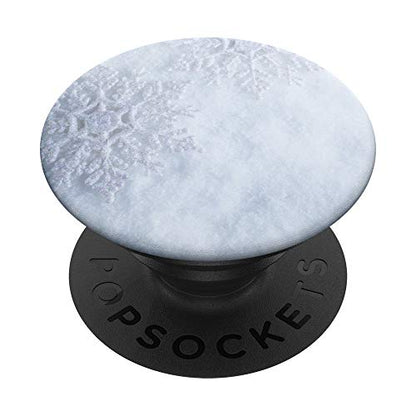 White On White Snowflake On Snow Background PopSockets PopGrip: Swappable Grip for Phones & Tablets
