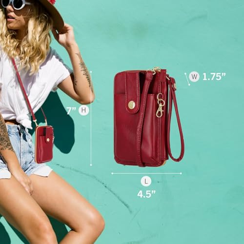 Mundi Jacqui RFID Crossbody Wallet for Women, Vegan Leather Small Travel Handbag with Phone Holder, Compact Organizer with Card Slots and Adjustable Strap, Vacation Purse in - color: Bridgehampton Garden