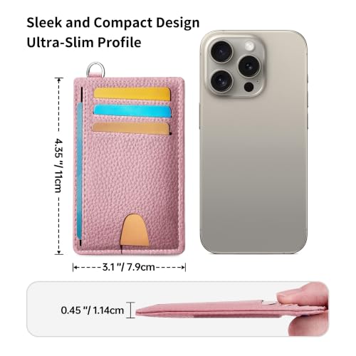Mayski Slim Wallet, Credit Card Holder for Women, Minimalist Front Pocket RFID Blocking Card Cases, Small Wallet Women Men(Litchi Pink) - color: Litchi Pink