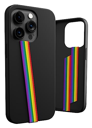 Phone Loops: Non-Elastic Phone Grip, Phone Strap, Phone Holder for Hand - Small, Light and Discreet Phone Loop Cell Phone Holder for Hand - Phone Finger Holder - color: Fabric: Pride