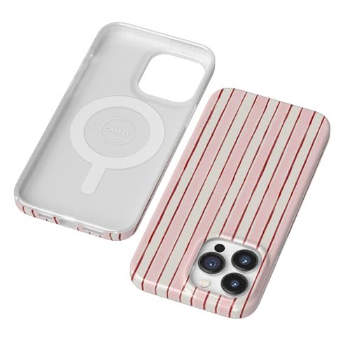 Casely iPhone 14 Pro Case | Pretty in Pastel | Blush Stripes | Compatible with MagSafe | Classic Ultra Slim Design - color: Pretty in Pastel | Blush Stripes, size: iPhone 14 Pro