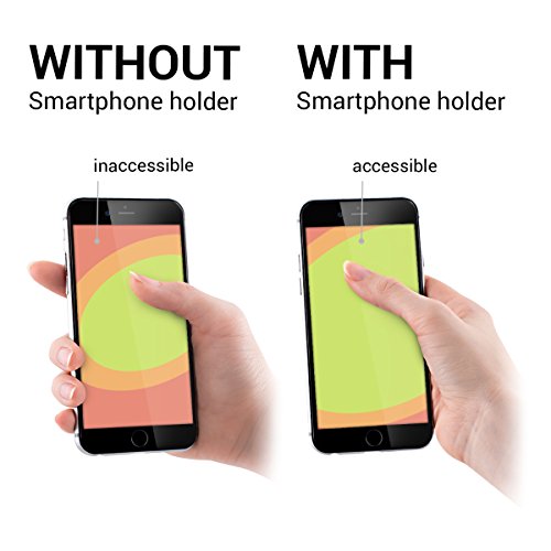 kwmobile Smartphone Elastic Slim Finger Grip - Phone Holder Strap for One-Handed Use - Universal Adhesive Strap for Secure Holding of Mobile Phones