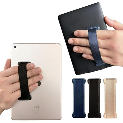 Hand Holder Strap for ipad, Tablet Hand Holder Strap, Universal Handle Grip for iPad Kindle, Mini Tablets and Cases (Black Blue Gold) - 3PC - color: Black+Blue+Gold