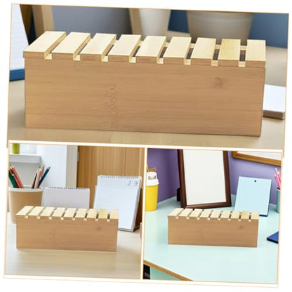 UKCOCO Wooden Desk Organizer Box with Phone Holder for Office Use