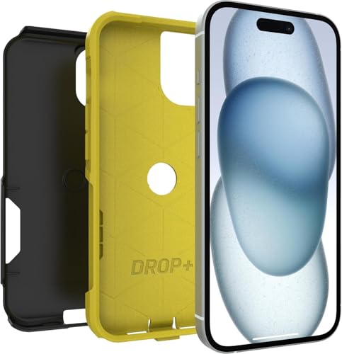 OtterBox iPhone 17e, iPhone 16e, iPhone 15, iPhone 14, & iPhone 13 Commuter Series Case - Black/Yellow, Slim & Tough, Pocket-Friendly, with Port Protection - color: Black/Yellow