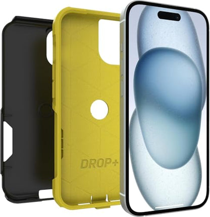 OtterBox iPhone 17e, iPhone 16e, iPhone 15, iPhone 14, & iPhone 13 Commuter Series Case - Black/Yellow, Slim & Tough, Pocket-Friendly, with Port Protection - color: Black/Yellow