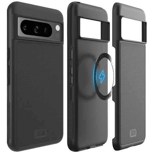 TUDIA MergeGrip [Magsafe Compatible] Designed for Google Pixel 8 Pro Case (2023) - Dual Layer [Military Grade] Shockproof Slim Rugged Tough Heavy Duty Phone Cases - Matte Black - color: Matte Black, size: Magnetic Pixel 8 Pro