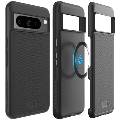 TUDIA MergeGrip [Magsafe Compatible] Designed for Google Pixel 8 Pro Case (2023) - Dual Layer [Military Grade] Shockproof Slim Rugged Tough Heavy Duty Phone Cases - Matte Black - color: Matte Black, size: Magnetic Pixel 8 Pro