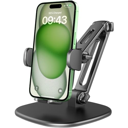 APPS2Car Phone Stand for Desk, Adjustable Cell Phone Holder for Office - color: Black - Phone Stand