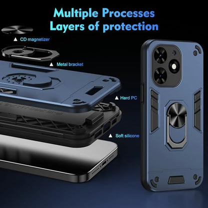 for Infinix Smart 8 X6525 Case,Compatible with Tecno Spark Go 2024 BG6 case Spark 20 KJ5/20C BG7 Case/Infinix Hot 40i X6528B Phone Case Cover Blue - color: HY-GZS-blue, size: Infinix Smart 8