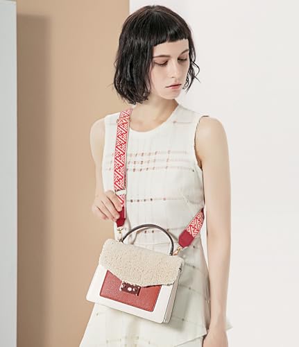 TiMOVO Clip and Go Phone Strap Crossbody with Leather Wallet, Adjustable Anti-Theft Lanyard with Pouch for Most Phone Case - color: F Stripe Red