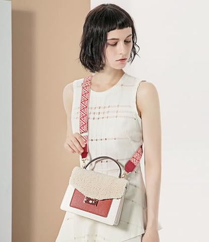 TiMOVO Clip and Go Phone Strap Crossbody with Leather Wallet, Adjustable Anti-Theft Lanyard with Pouch for Most Phone Case - color: F Stripe Red