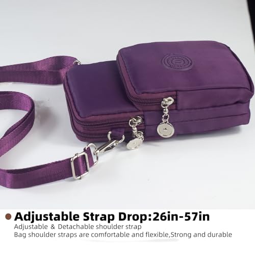 JANKS Small Crossbody Bags for Women Mini Cell Phone Purses Handbag Shoulder Bag - color: 010 Dark Purple