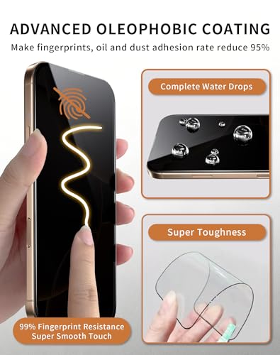 2 Pack 360 Privacy Screen Protector for iPhone 16 Plus/15 Plus Anti-Spy - size: iPhone16Plus/15Plus 6.7inch