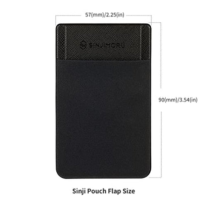 Sinjimoru Card Holder for Back of Phone, Stick on Phone Wallet, Grey - color: Gray