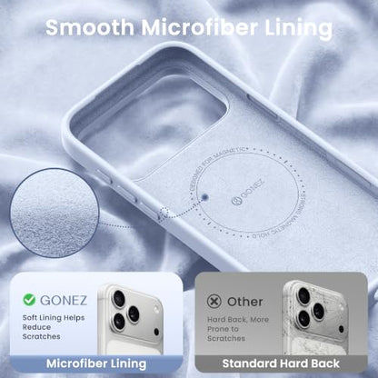GONEZ Magnetic for iPhone 17 Pro Max Case, Silicone Cover Baby Blue - color: Baby Blue, size: Iphone 17 Pro Max