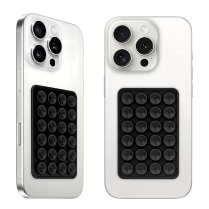 QxbBox 2Pack Silicone Suction Phone Case Mount, Suction Cup with Strong Suction Power, Hands-Free Phone Accessories Holder, Silicon Adhesive Phone Stand Sticky for Cell Phone Black - color: Black