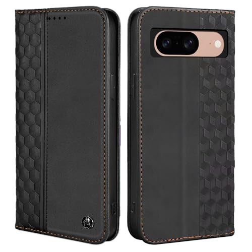 Wallet Case for Google Pixel 8 6.2 inch 2023 - [Strong Magnetic] PU Leather Folio Flip Case with Card Holder Kickstand Protective Phone Cover - Black - color: Black, size: Google Pixel 8 6.2"