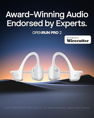 SHOKZ OpenRun Pro 2 Mini Bone Conduction Bluetooth Sport Headphones, Silver - color: Silver, size: Mini