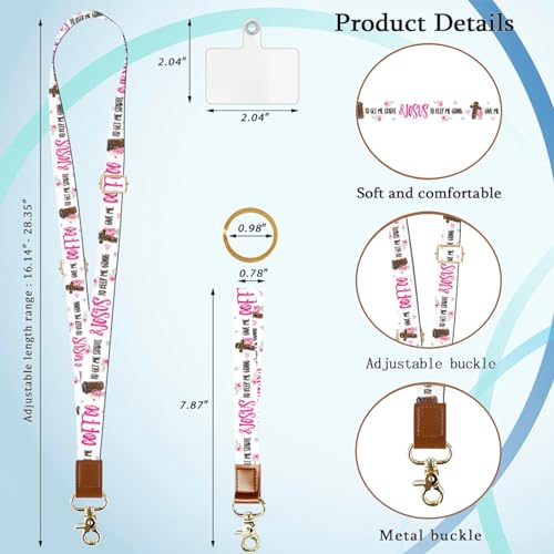 Phone Lanyard Wrist Strap Crossbody Adjustable, Cell Phone Lanyard for Around The Neck Shoulder Wristlet Strap - color: Coffee and Jesus