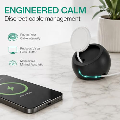 Wireless Charger Stand, Compatible with MagSafe, iPhone 12-18, Desk Stand - color: Black