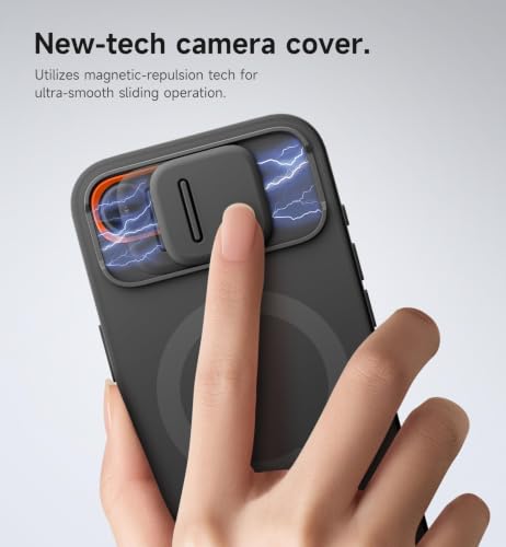 SURITCH for iPhone 17e/16e Case with Magnetic Camera Slide Cover and Adjustable Kickstand, Compatible with MagSafe, Shockproof Bumper Case Slim Protective Cover 6.1 Inch,Black - color: Black, size: IPhone 17e/16e-6.1"
