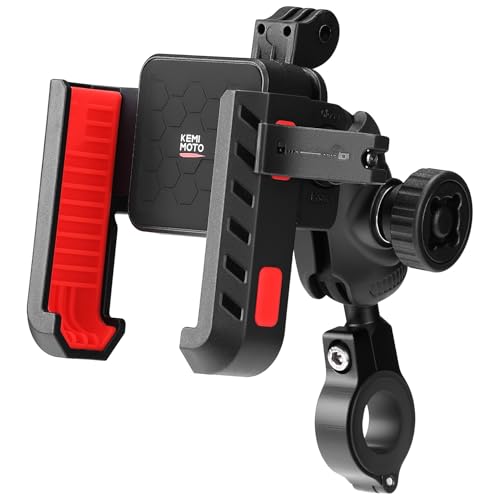 KEMIMOTO Motorcycle Phone Mount with Anti-Theft, Anti-Vibration Dampener