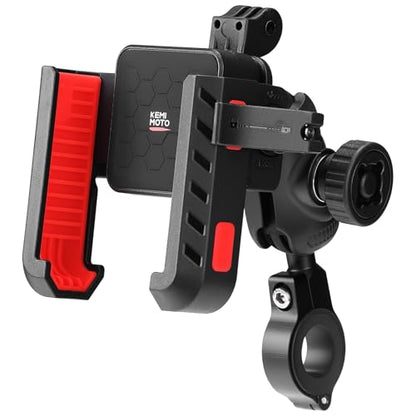 KEMIMOTO Motorcycle Phone Mount with Anti-Theft, Anti-Vibration Dampener