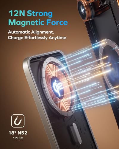 MOMAX (2026 NEW) Q.Pass Magnetic Power Bank, Qi2 Certified 15W Slim Power Bank Fast Charging, 5000mAh for Magsafe Portable Charger for iPhone Air Battery Pack/17/Pro/Max/16/15/14/13/12 (No Lightning)