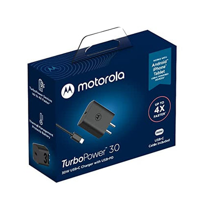 Motorola TurboPower 30 Charger with 1m USB-C to USB-C Cable - size: 30W